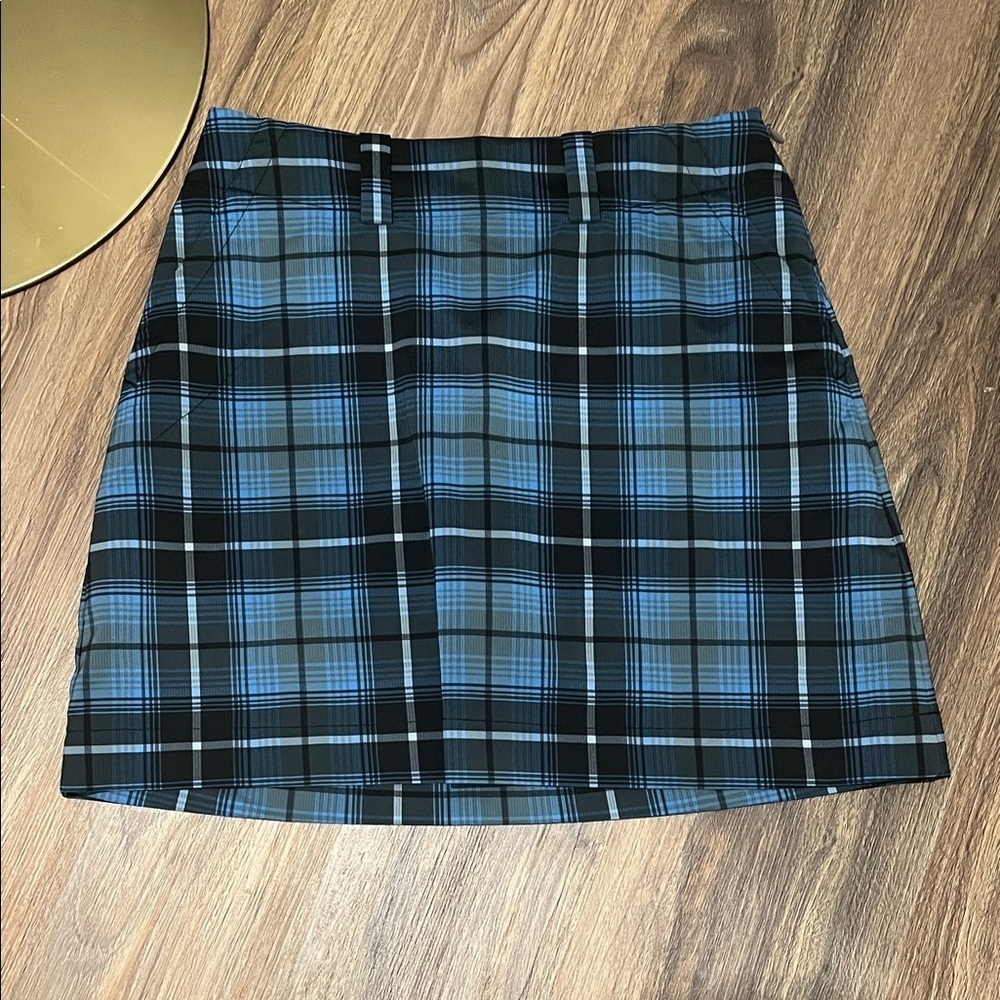 Nike Blue and Black Plaid Mini Skirt NWOT